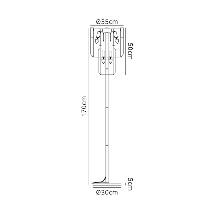 Belize Floor Lamp - Cognac Glass