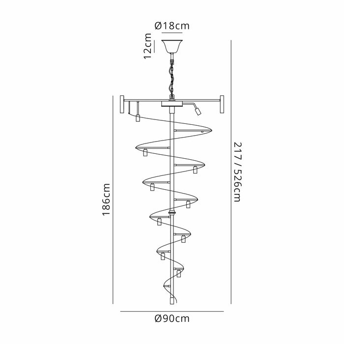 Belize XL 23 & 31 Light Pendant - Smoked Glass