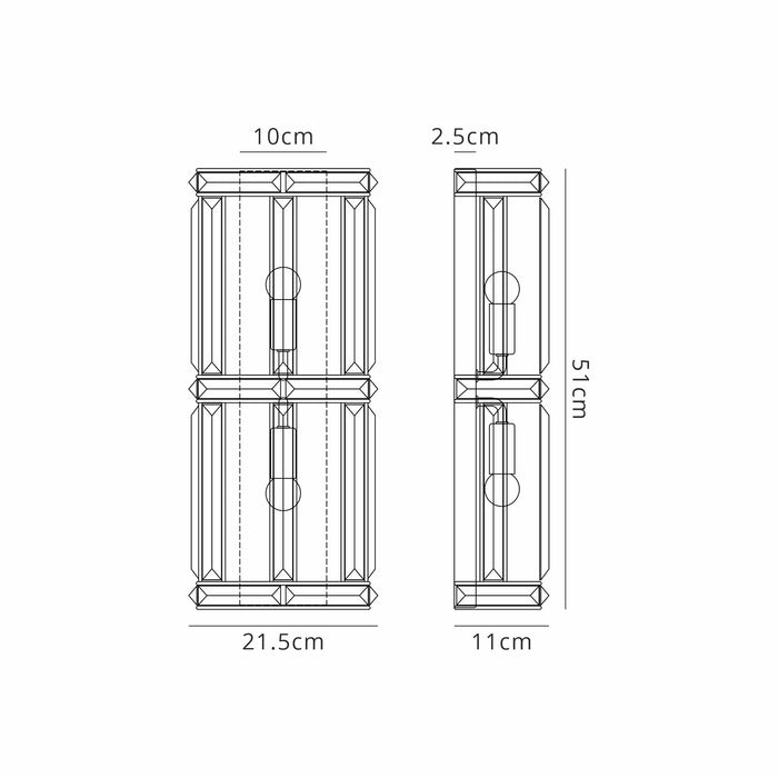 Charlize Rectangular Double Wall Light