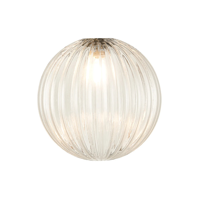 Azure Ribbed Globe Glass Shade