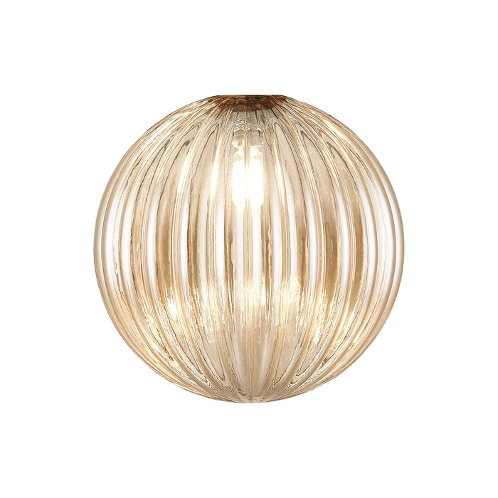 Azure Ribbed Globe Glass Shade