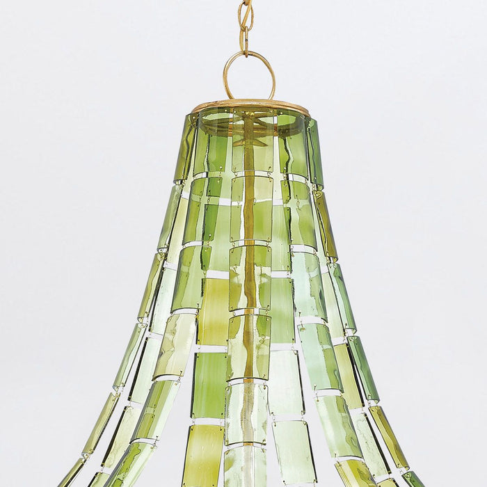Chartreuse Green Glass Chandelier