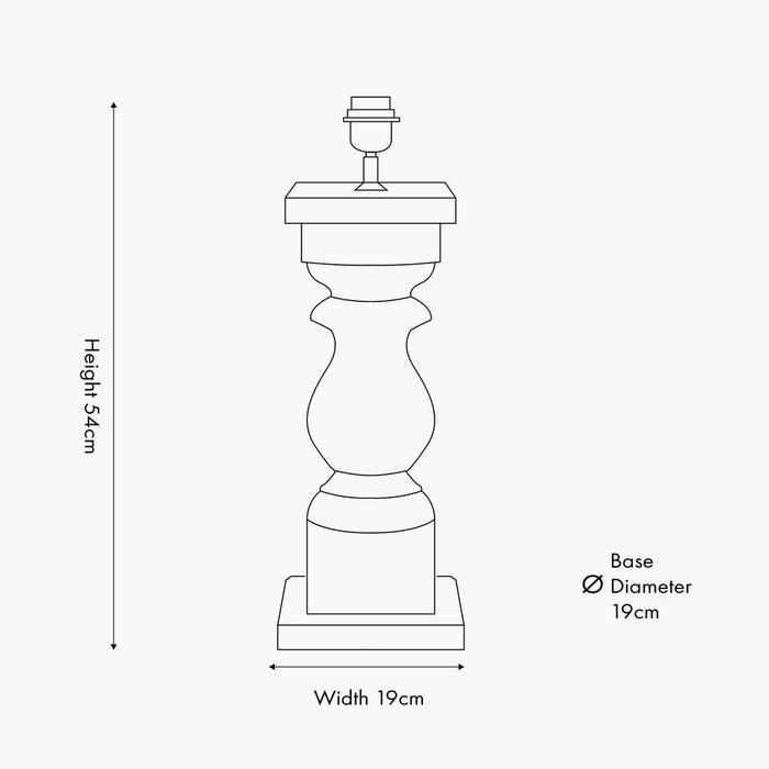 Maldon Wooden Table Lamp Base