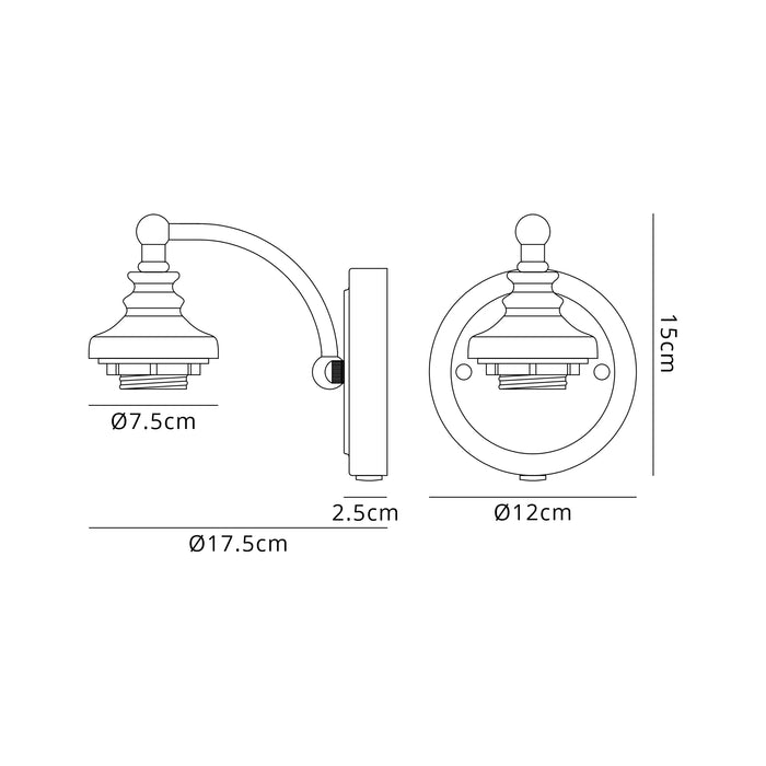 Ramsey Single Wall Light - FRAME ONLY (Multiple Colours)