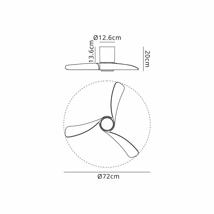 Miami Ceiling Light & Fan (Multiple Sizes)