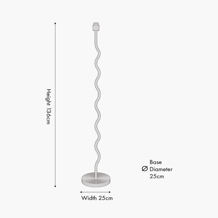 Milos Rattan Wave Floor Lamp Base