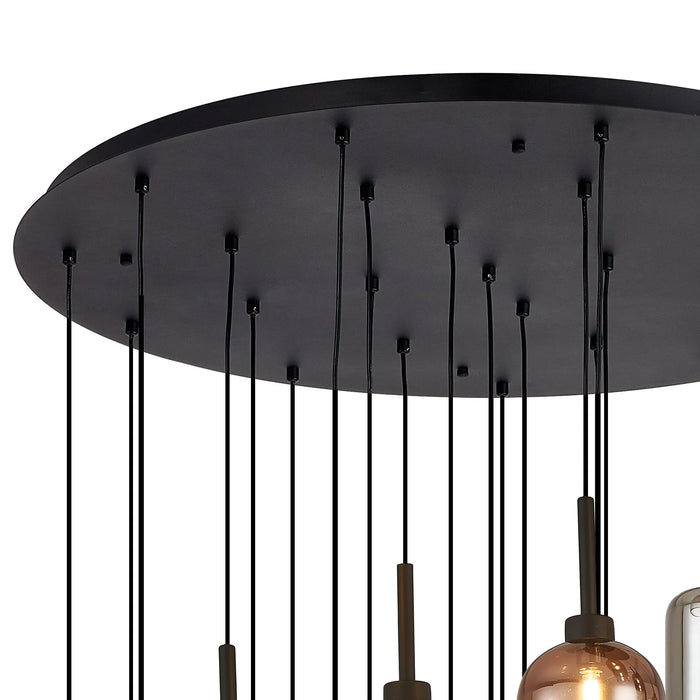 Azure Metallic 24 Light Cluster - Black Frame