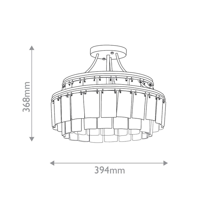 Chartreuse Green Glass Semi Flush