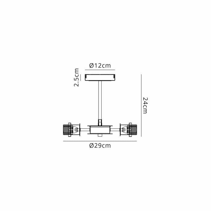 Duncan 3 Semi Flush (Frame Only)