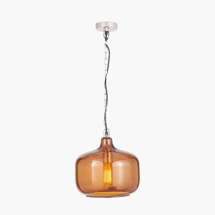 Trento Amber Glass Pendant