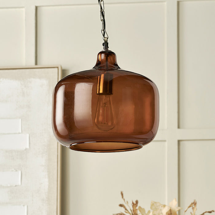 Trento Amber Glass Pendant