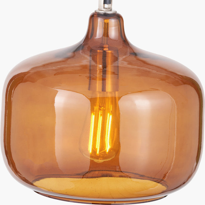 Trento Amber Glass Pendant