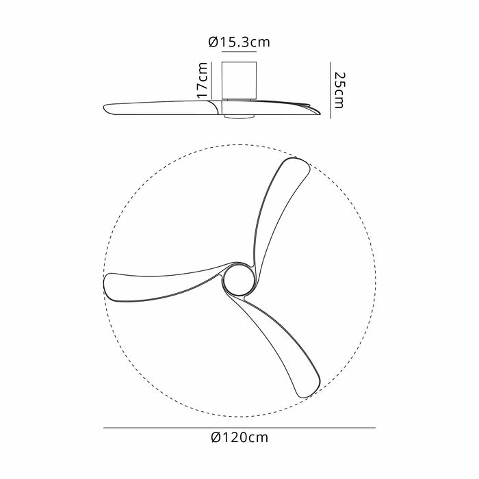 Miami Ceiling Light & Fan (Multiple Sizes)