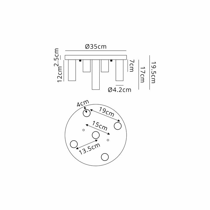 Cavalla Round Flush Fitting 3 / 5 / 9 Light