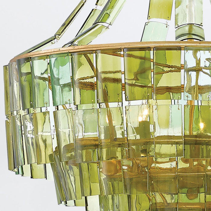 Chartreuse Green Glass Chandelier