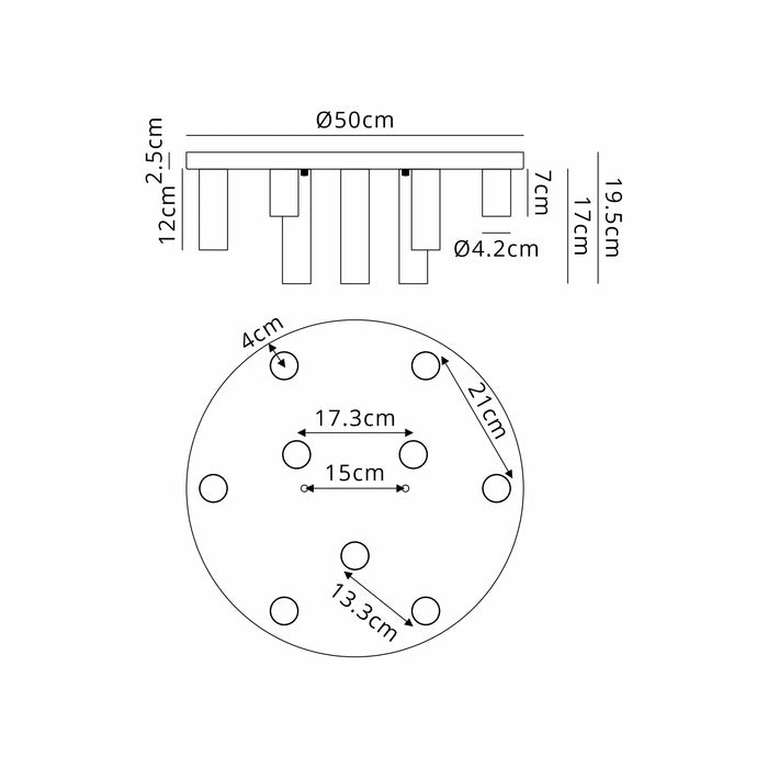 Cavalla Round Flush Fitting 3 / 5 / 9 Light