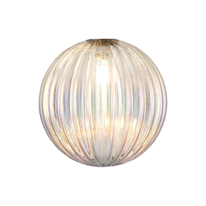 Azure Ribbed Globe Glass Shade