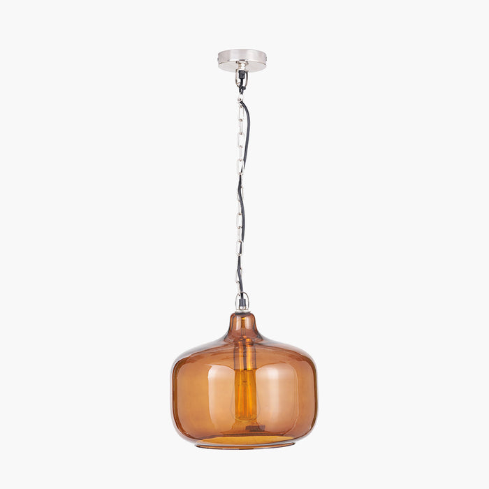 Trento Amber Glass Pendant