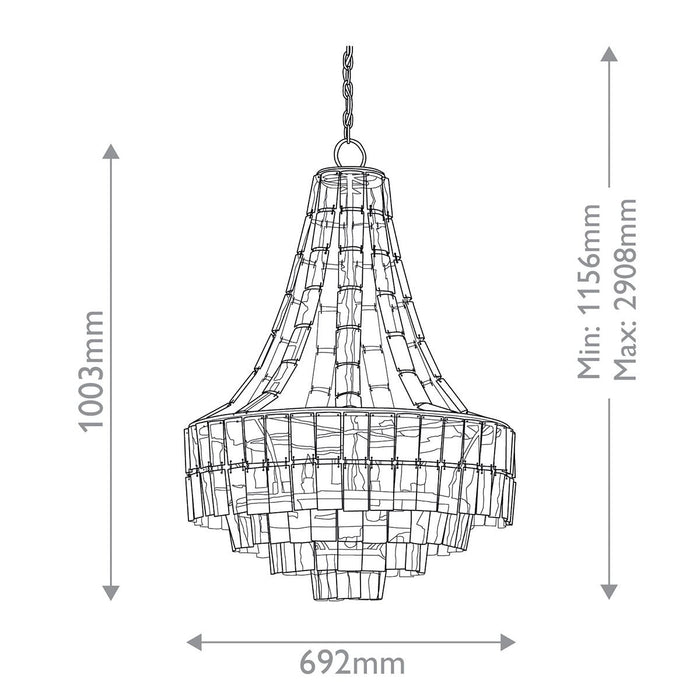 Chartreuse Green Glass Chandelier