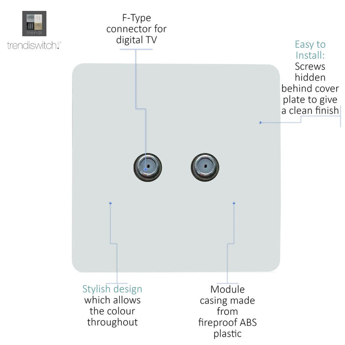 Satellite Socket F-Type 2 Gang