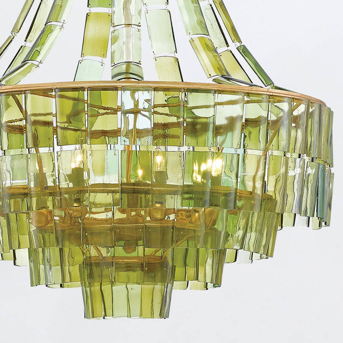 Chartreuse Green Glass Chandelier