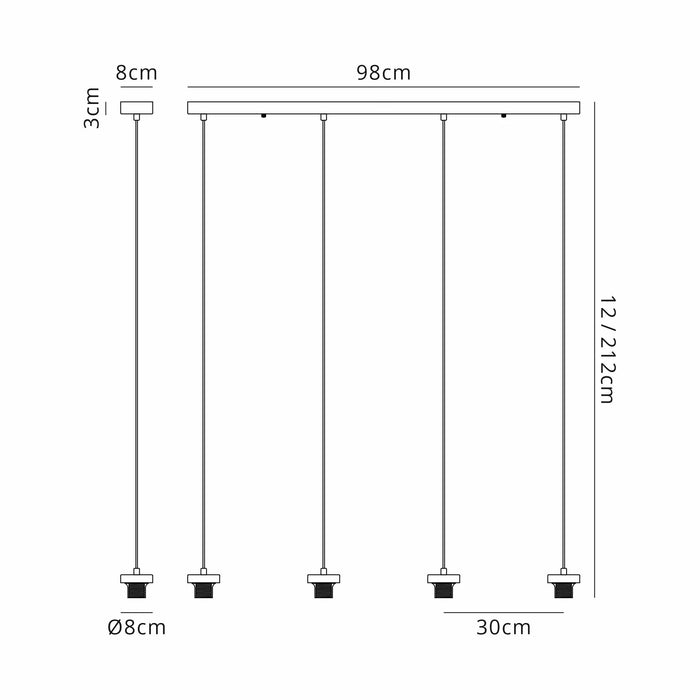 Krystos 4 & 5 Light Bar Suspension (Frame Only)