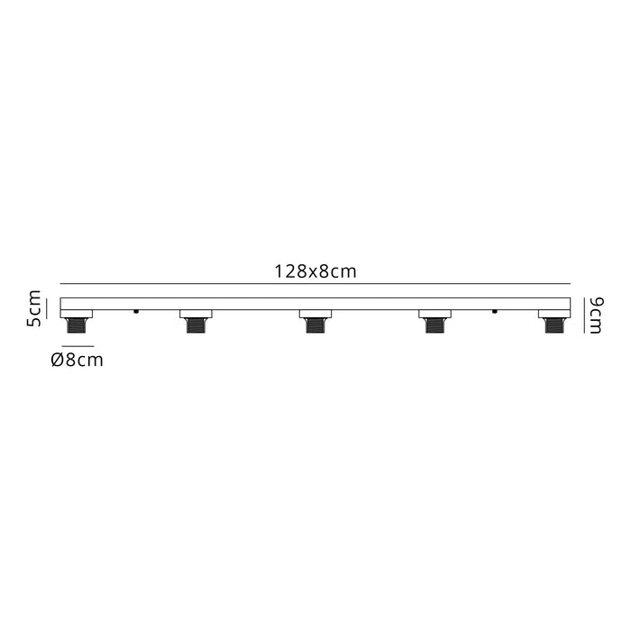 Krystos 5 Light Flush Bar (Frame only)