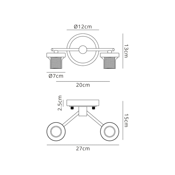 Krystos Double Wall Light (Frame Only)