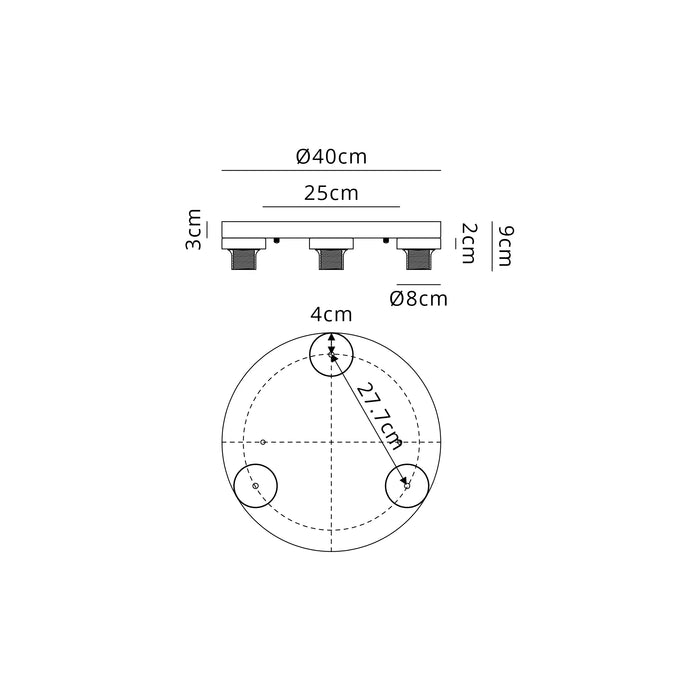 Krystos Round Flush (Frame Only) - 3 Light / 4 Light / 6 Light