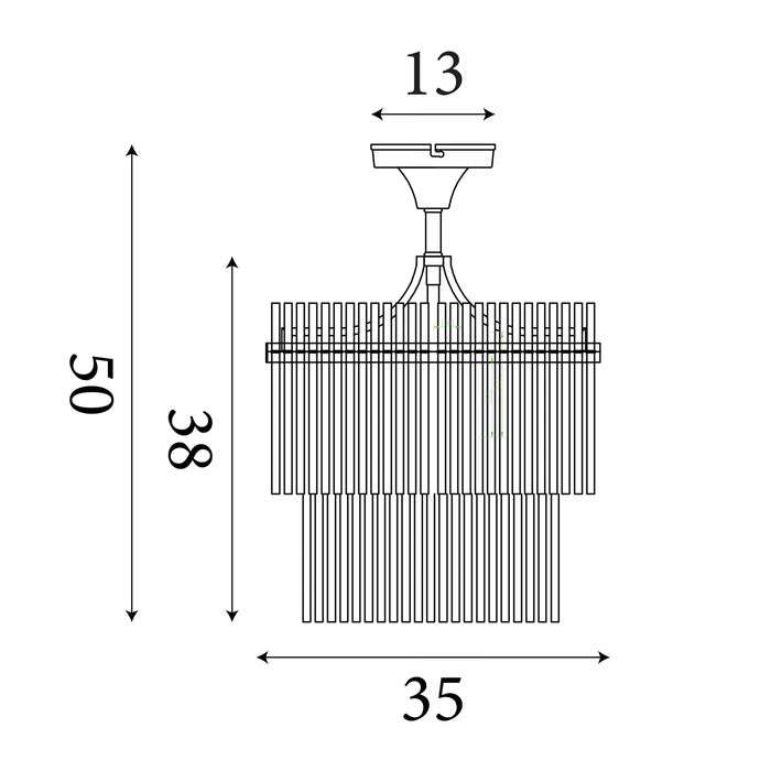 Lanza Crystal Semi Flush