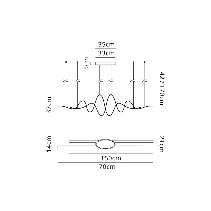 Leilani Double Wave Linear Pendant