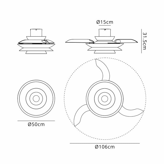 Luau LED Ceiling Fan & Light