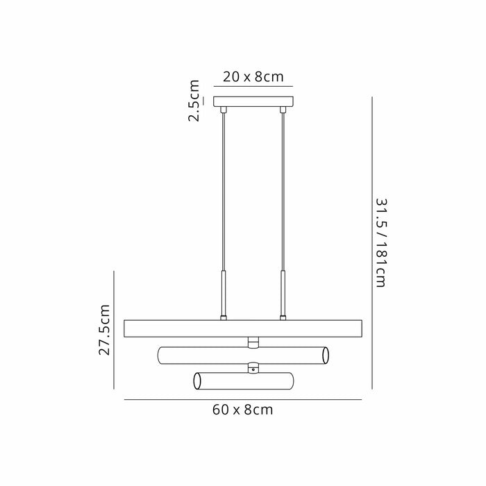 Cavalla Horizontal 6 Light Pendant