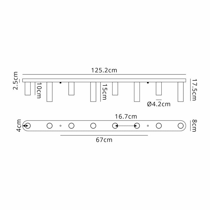 Cavalla Linear Flush Fitting 5 & 8 Light