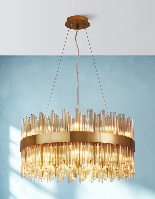 Natsumi Pendant | Cognac Glass - 26cm to 100cm