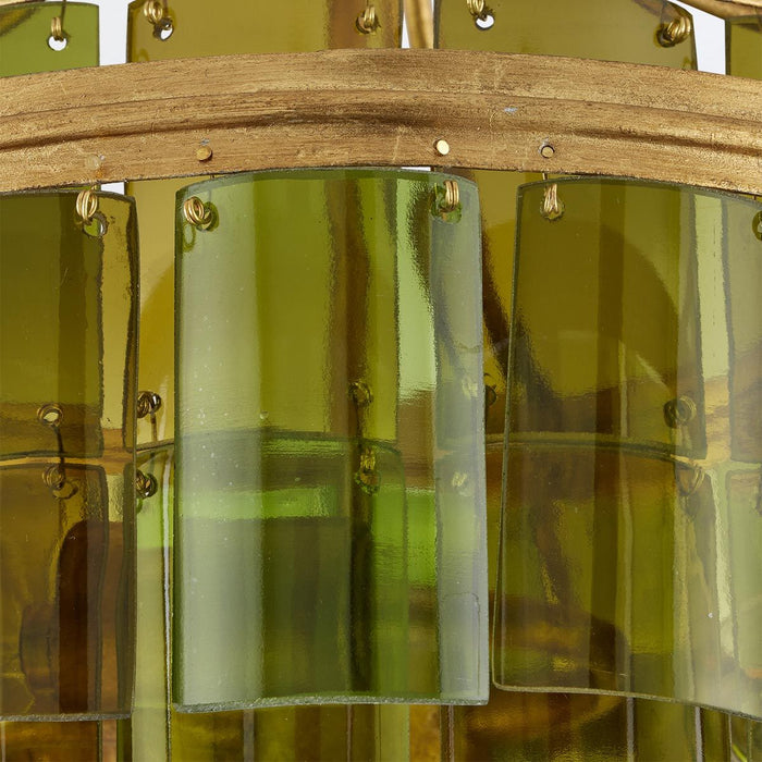 Chartreuse Green Glass Semi Flush