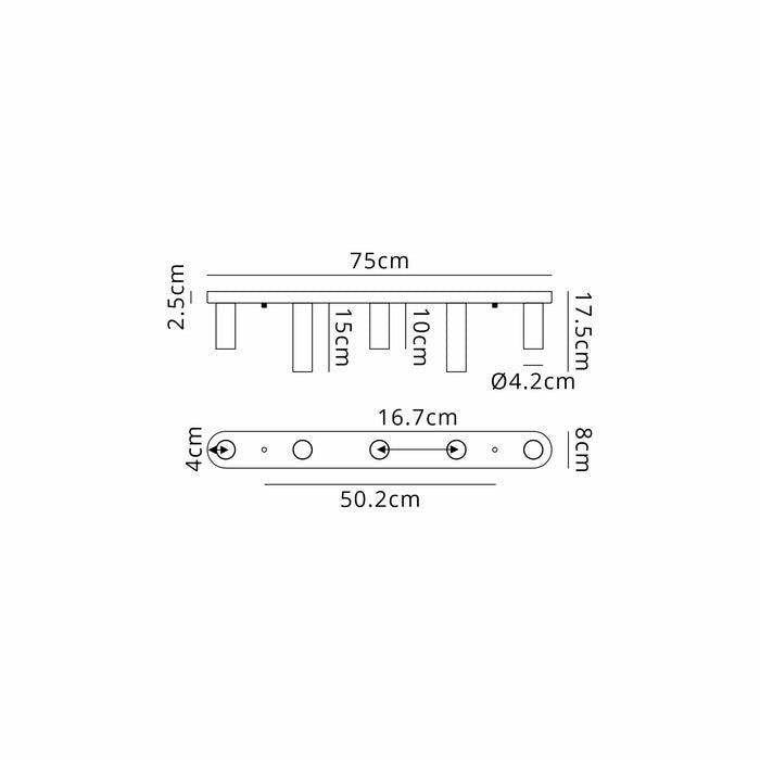 Cavalla Linear Flush Fitting 5 & 8 Light