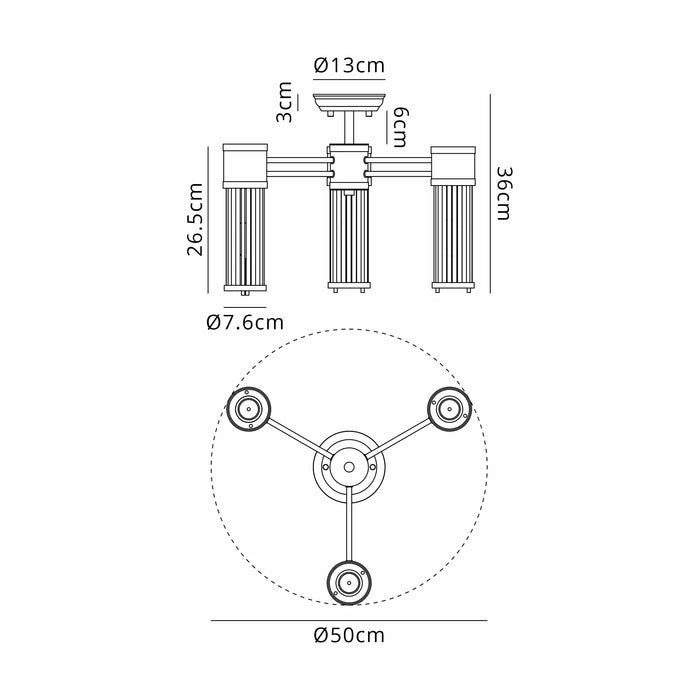 Broadway Semi Flush💧