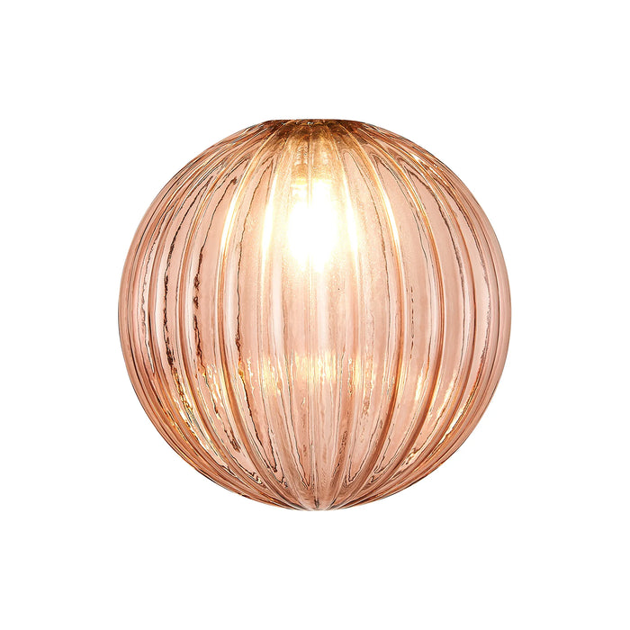 Azure Ribbed Globe Glass Shade