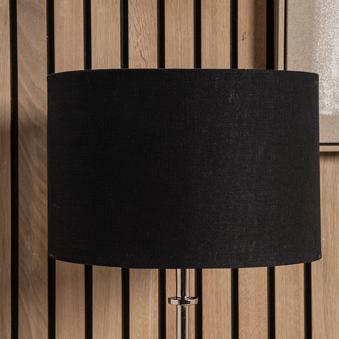 Rachel Black Linen Drum Shade