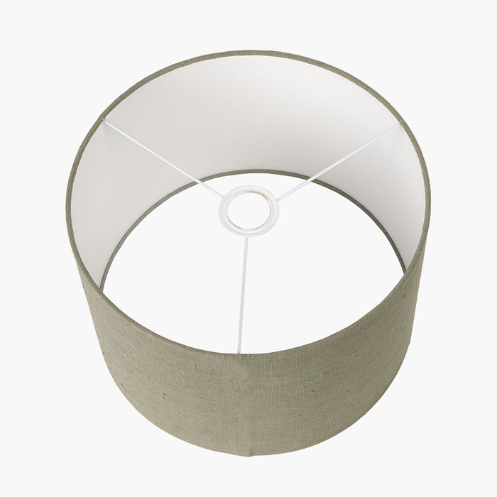 Teddy Pistachio Green Linen Drum Shade