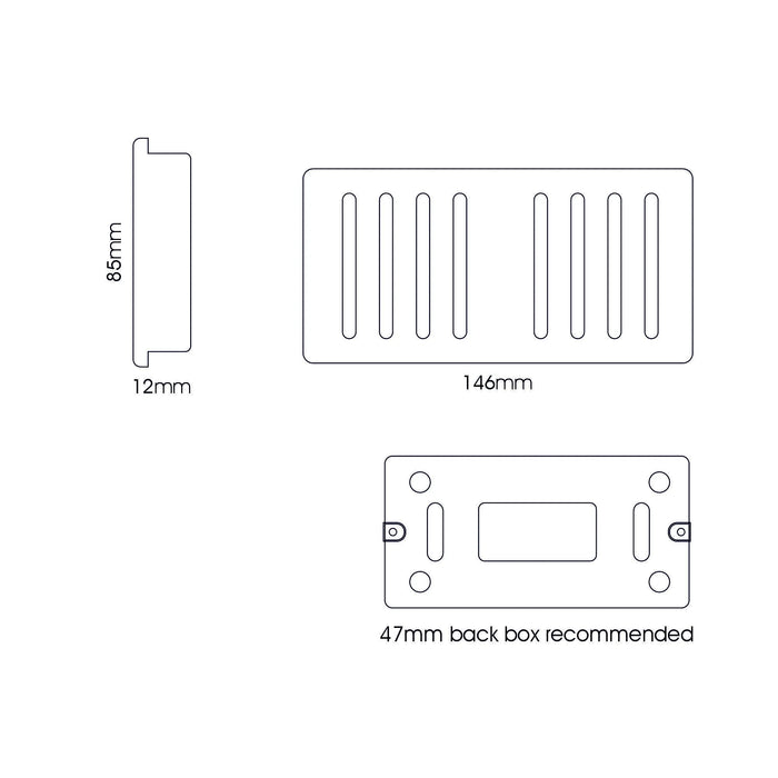 Double 8 Switch - Twin Plate : 8 Gang 2 Way