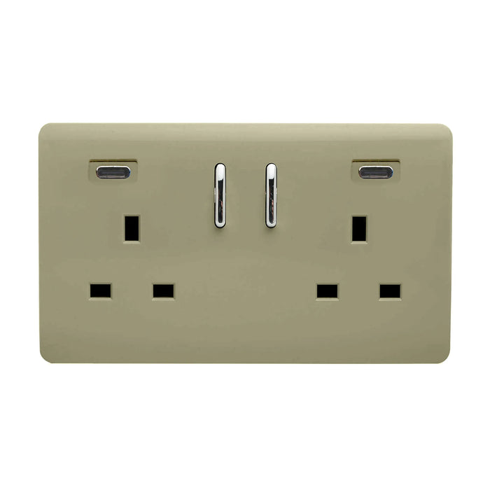 Double 2 USB-C Socket : 2 Gang MULTIPLE OPTIONS