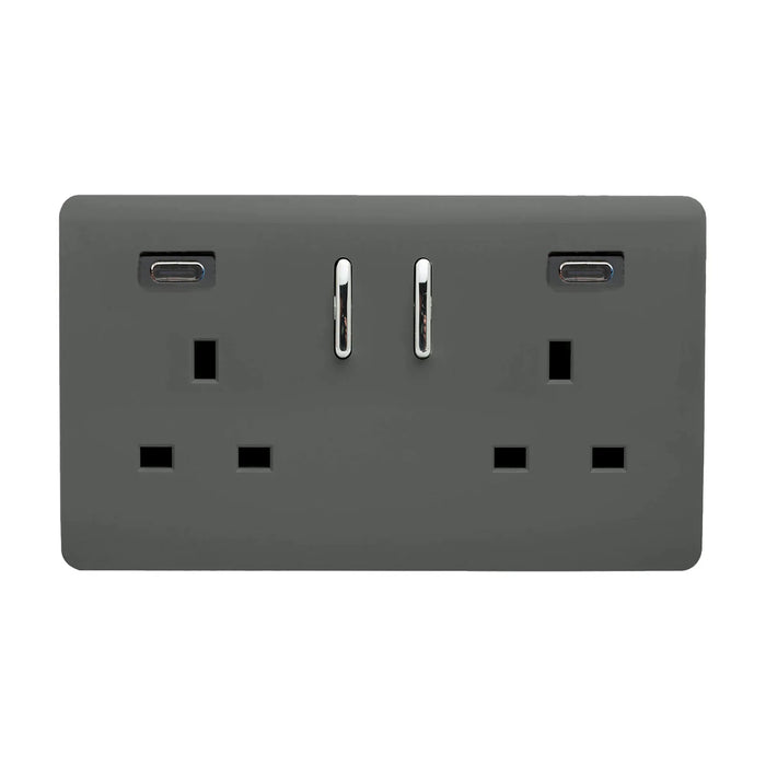 Double 2 USB-C Socket : 2 Gang MULTIPLE OPTIONS
