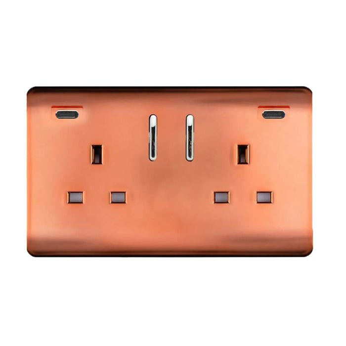 Double 2 USB-C Socket : 2 Gang MULTIPLE OPTIONS