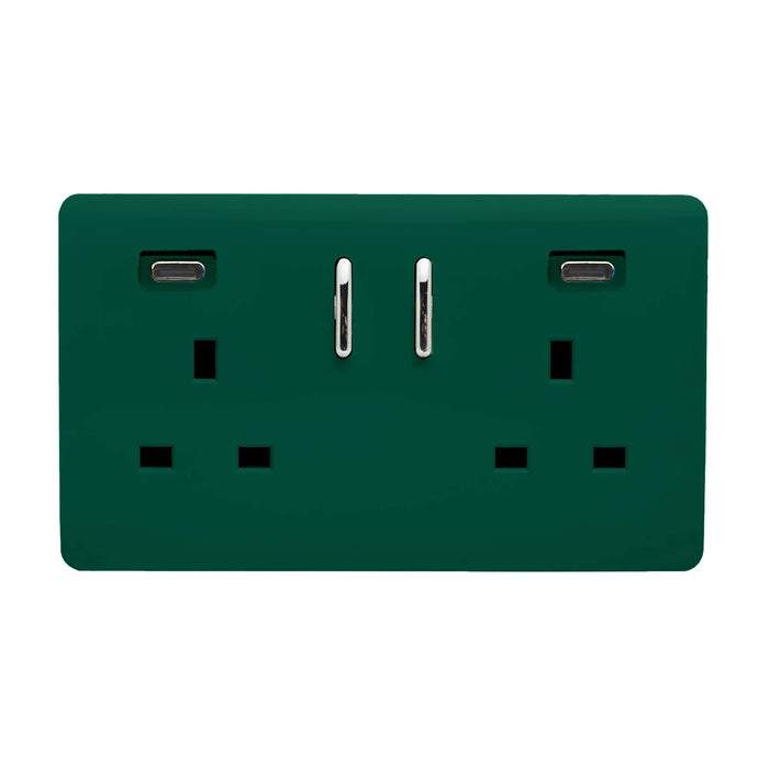 Double 2 USB-C Socket : 2 Gang MULTIPLE OPTIONS