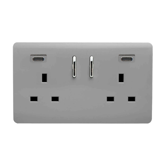 Double 2 USB-C Socket : 2 Gang MULTIPLE OPTIONS