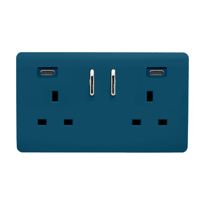 Double 2 USB-C Socket : 2 Gang MULTIPLE OPTIONS