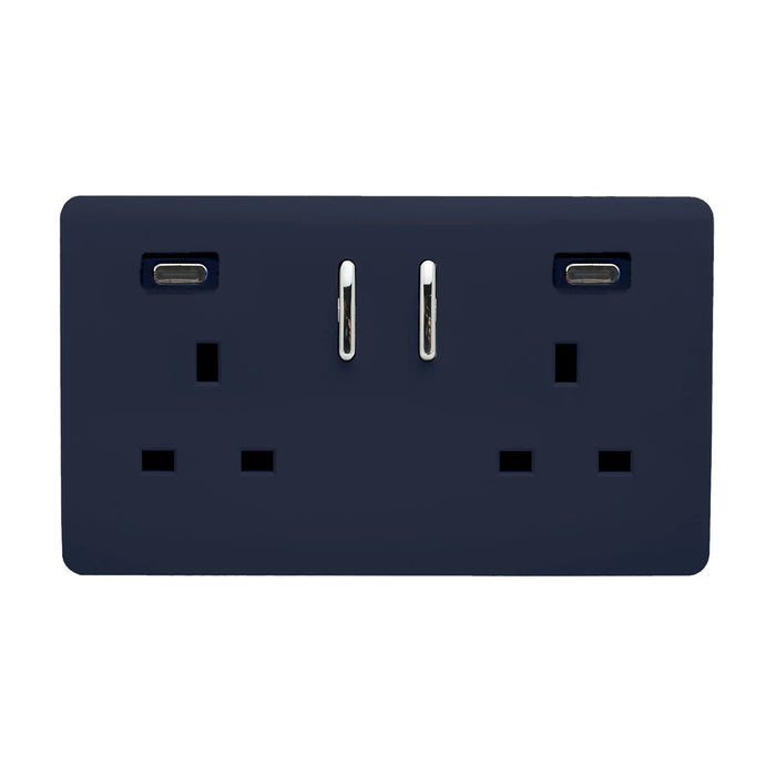 Double 2 USB-C Socket : 2 Gang MULTIPLE OPTIONS