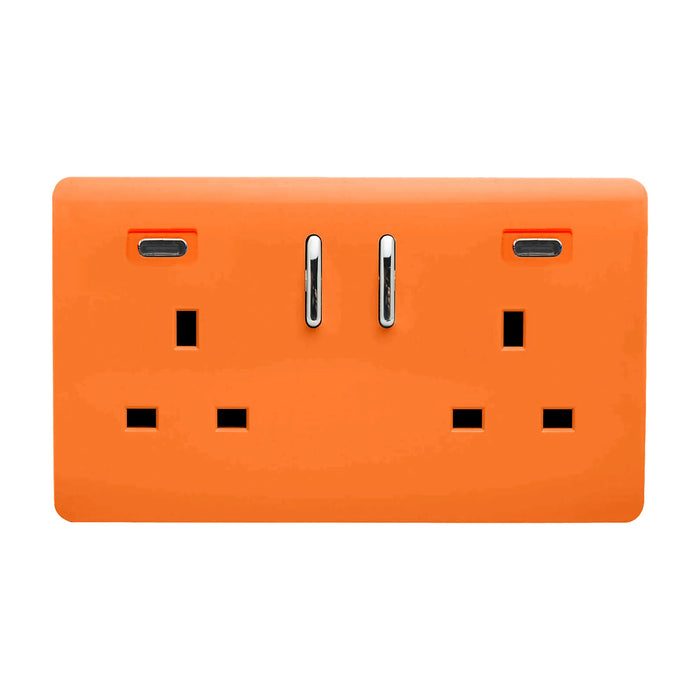Double 2 USB-C Socket : 2 Gang MULTIPLE OPTIONS